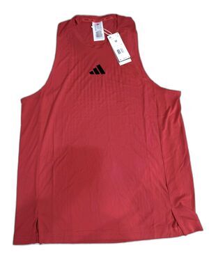 Adidas Airchill Crew Neck Athletic Tank Top Red Athletic Men's medium JI8200 NEW
